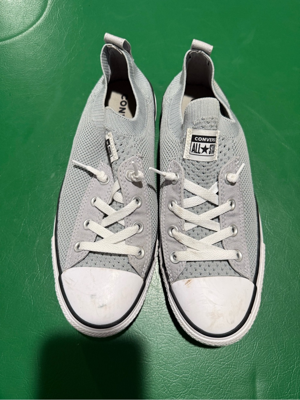 Converse All Stars Light Gray Knit Low Top Sneakers size 10